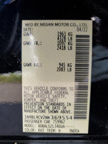 2022 NISSAN ALTIMA SR - 1N4BL4CV2NN369554