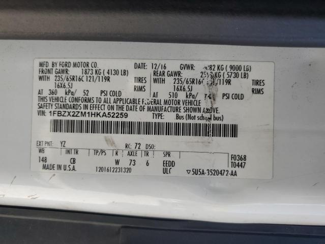 2017 FORD TRANSIT T- 1FBZX2ZM1HKA52259  66887854