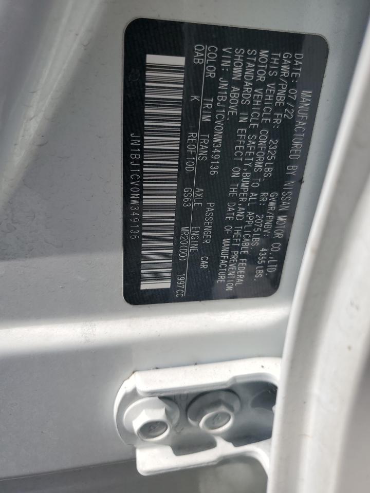 JN1BJ1CV0NW349136 2022 Nissan Rogue Sport Sl