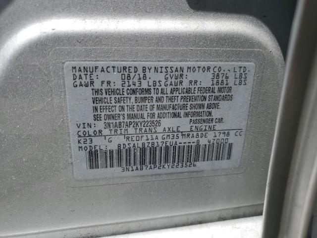 VIN 3N1AB7AP2KY223526 2019 NISSAN SENTRA no.12