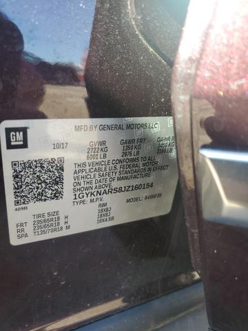 2018 Cadillac Xt5 VIN: 1GYKNARS8JZ160154 Lot: 60155844