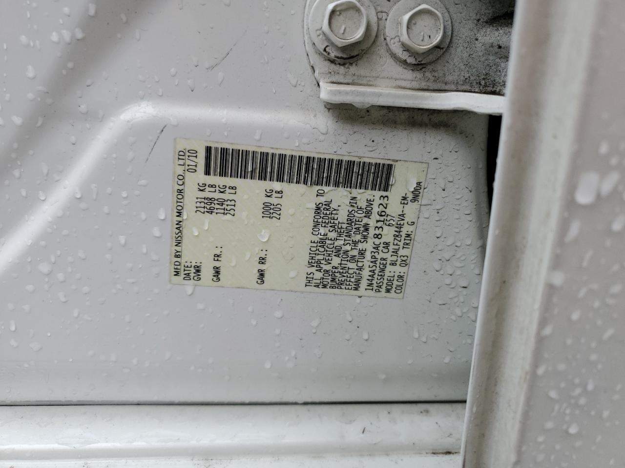 1N4AA5AP3AC831623 2010 Nissan Maxima S