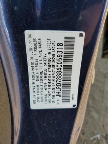 2004 Honda Cr-V Ex VIN: JHLRD78884C059318 Lot: 61303444