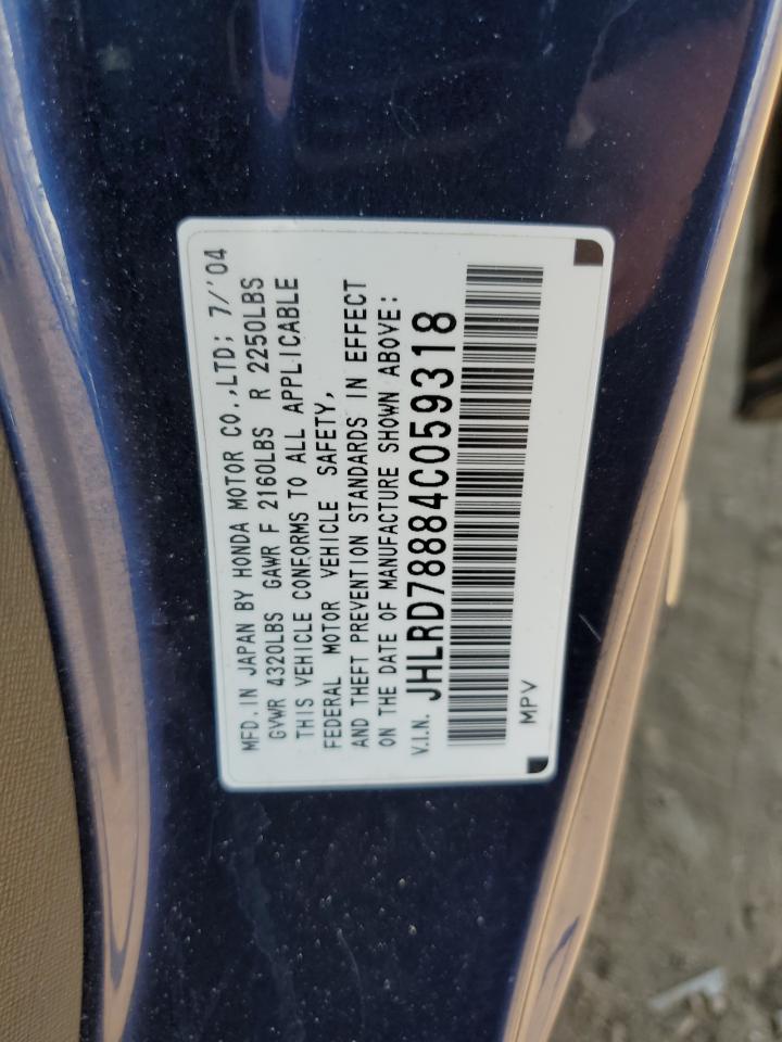 JHLRD78884C059318 2004 Honda Cr-V Ex