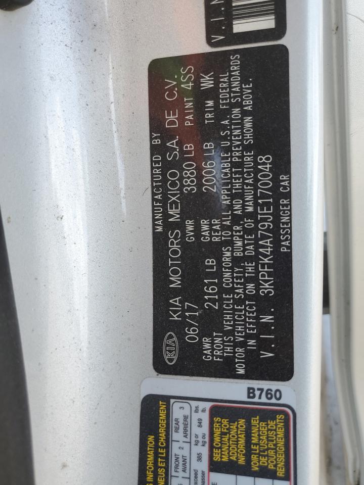 3KPFK4A79JE170048 2018 Kia Forte Lx