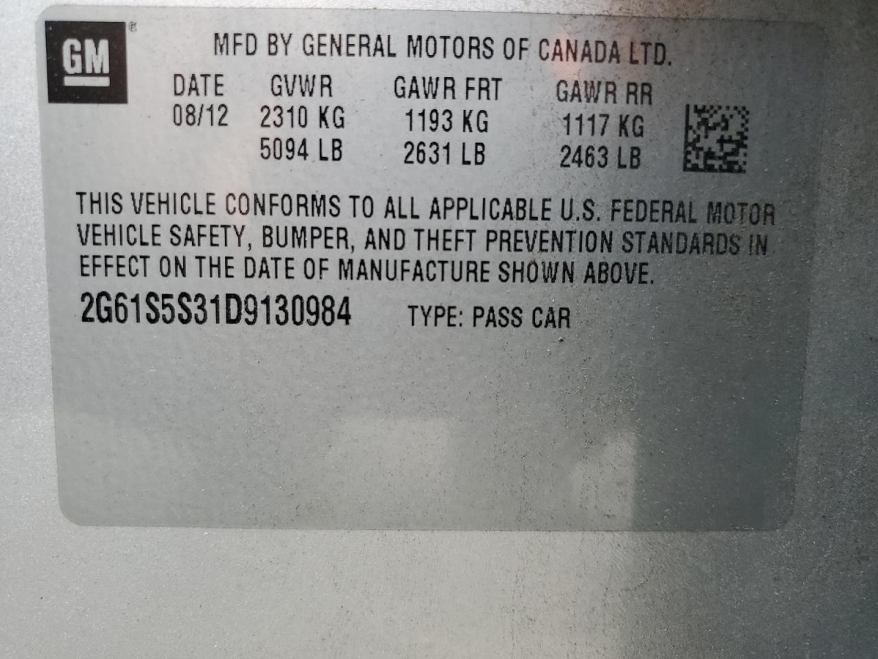 2G61S5S31D9130984 2013 Cadillac Xts Premium Collection