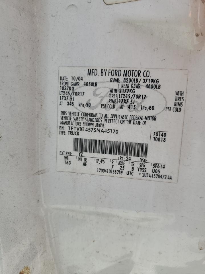 1FTVX14575NA45170 2005 Ford F150