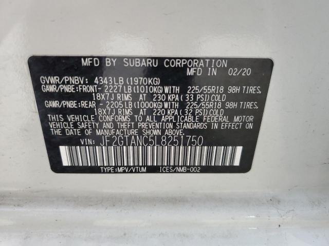 2020 SUBARU CROSSTREK - JF2GTANC5L8251750