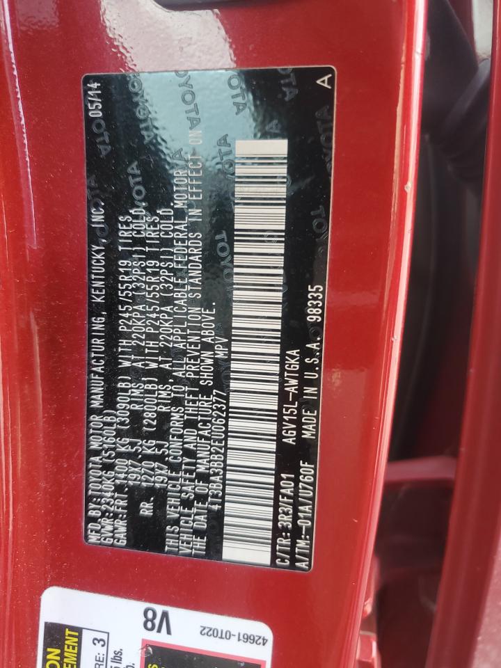 4T3BA3BB2EU062377 2014 Toyota Venza Le