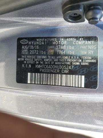 2017 Hyundai Veloster VIN: KMHTC6AD0HU305247 Lot: 58504424