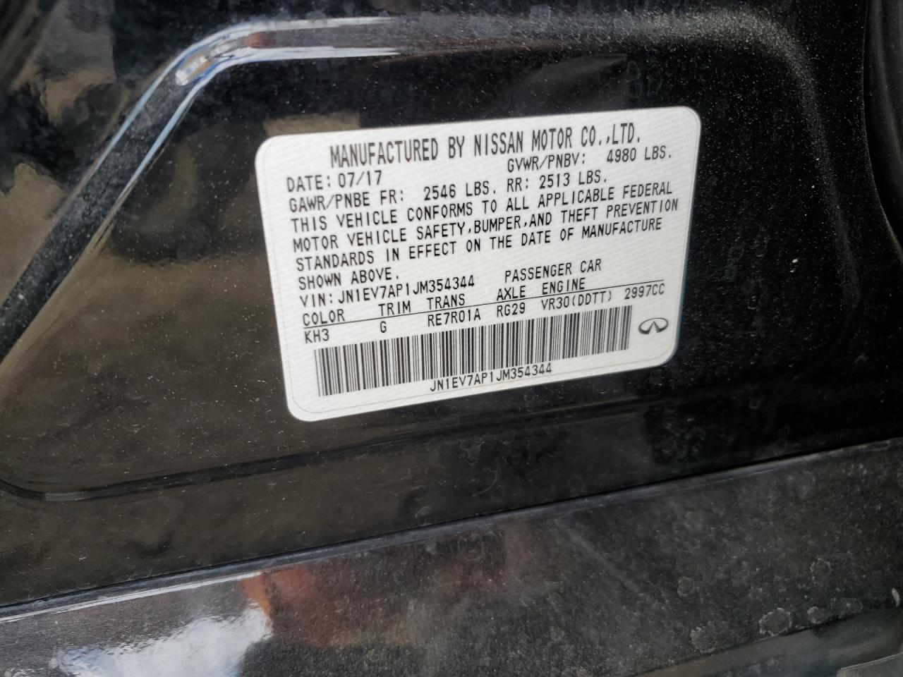 JN1EV7AP1JM354344 2018 Infiniti Q50 Luxe