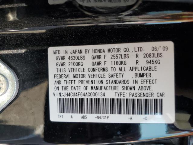 2010 Acura Tsx VIN: JH4CU4F64AC000134 Lot: 58109264