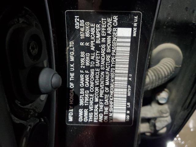 SHHFK7H6XMU416570 Honda Civic EX 12