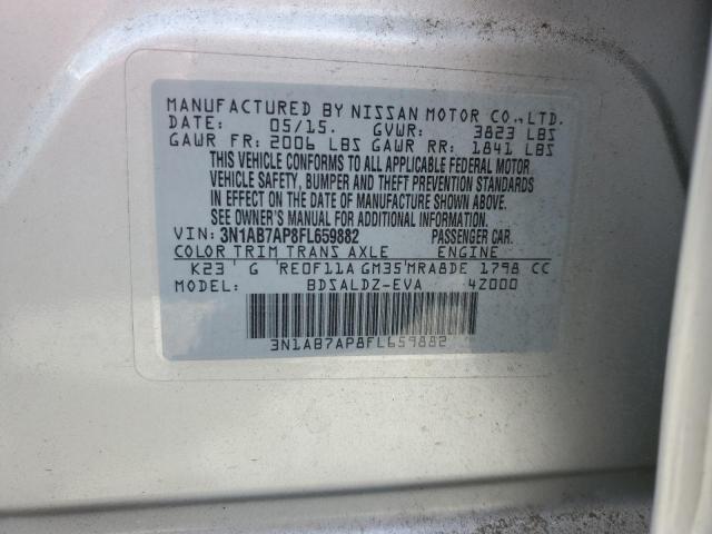 2015 Nissan Sentra S VIN: 3N1AB7AP8FL659882 Lot: 60679984