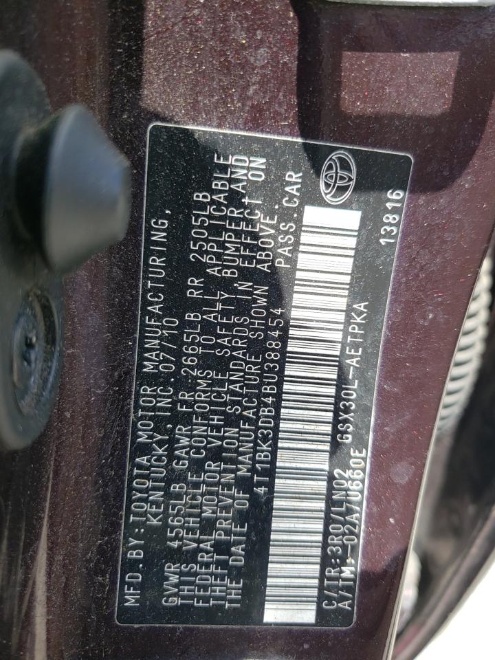 4T1BK3DB4BU388454 2011 Toyota Avalon Base