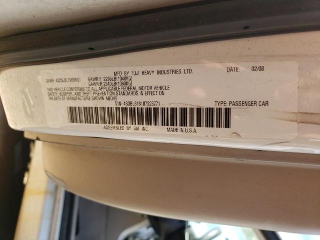 2008 Subaru Legacy 2.5I VIN: 4S3BL616187223771 Lot: 60878994