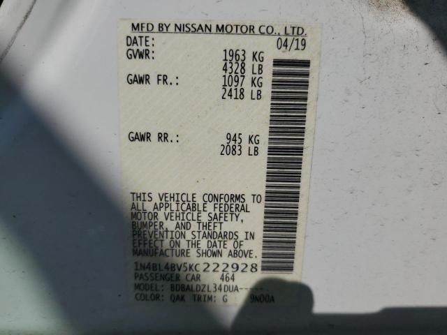 2019 NISSAN ALTIMA S - 1N4BL4BV5KC222928