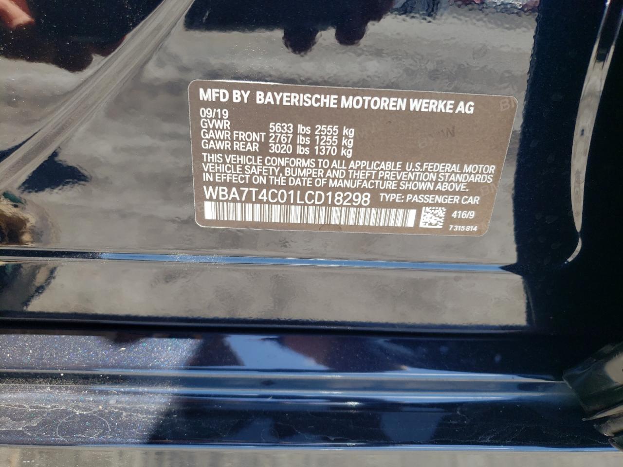 WBA7T4C01LCD18298 2020 BMW 740 Xi