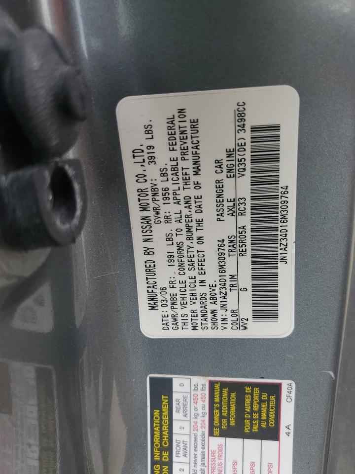 JN1AZ34D16M309764 2006 Nissan 350Z Coupe