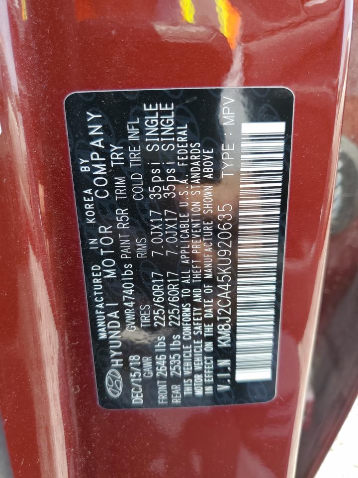 KM8J2CA45KU920635 2019 Hyundai Tucson Se