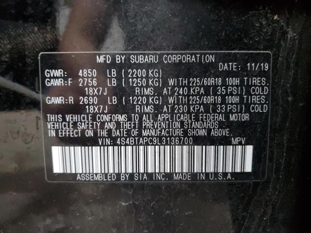 2020 SUBARU OUTBACK TO - 4S4BTAPC9L3136700