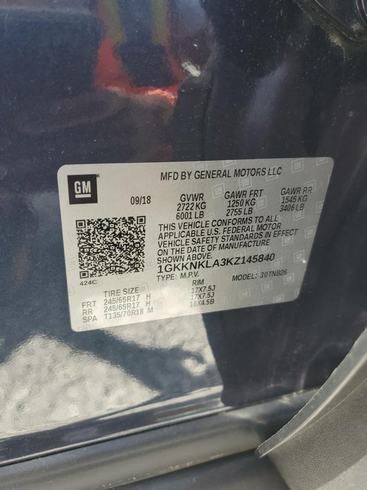 1GKKNKLA3KZ145840 2019 GMC Acadia Sle