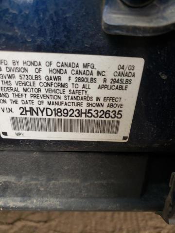 2003 Acura Mdx Touring VIN: 2HNYD18923H532635 Lot: 58492144