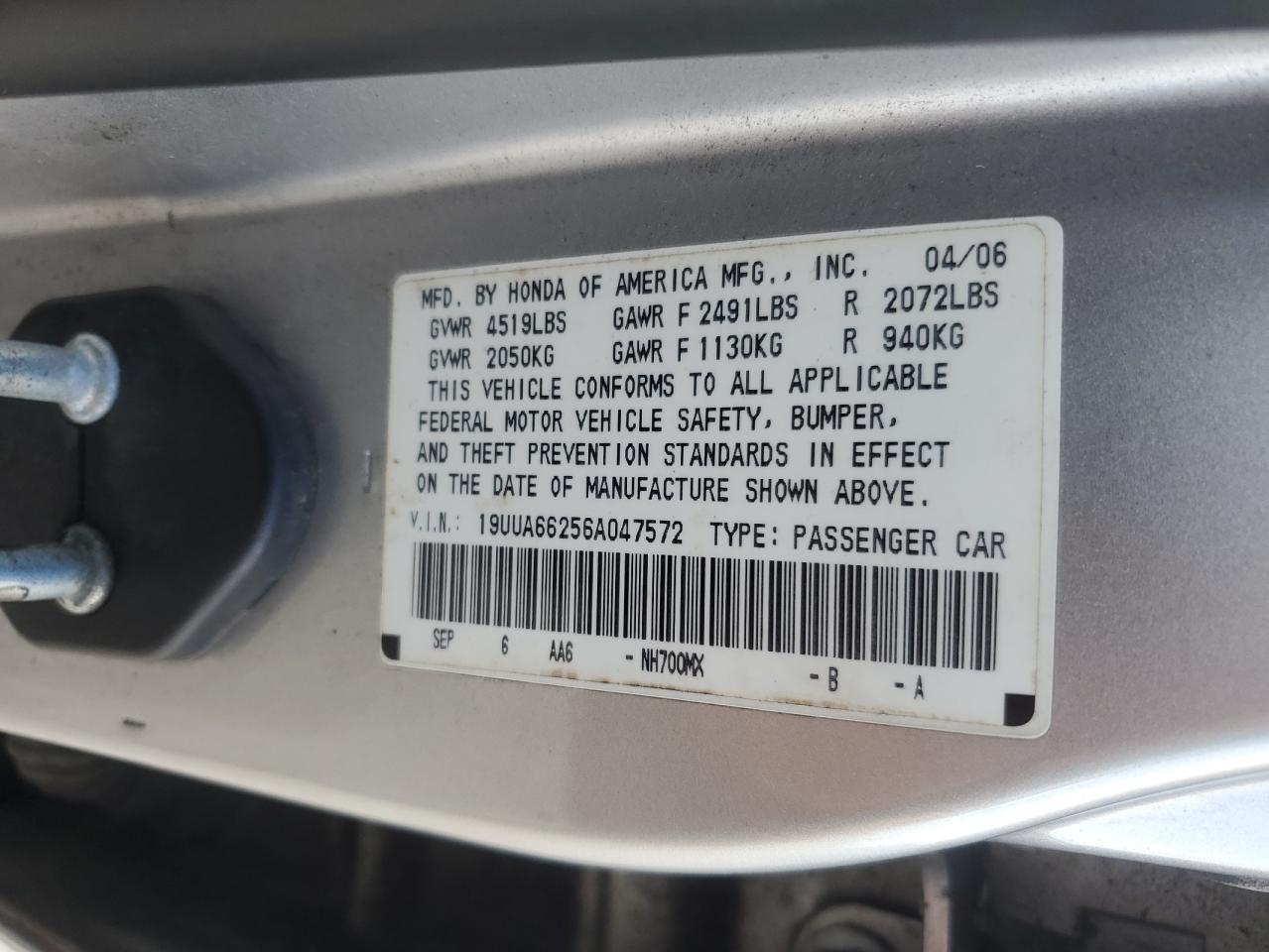 19UUA66256A047572 2006 Acura 3.2Tl