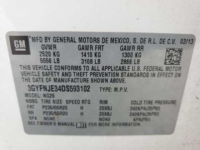 2013 Cadillac Srx Premium Collection VIN: 3GYFNJE34DS593102 Lot: 58926644