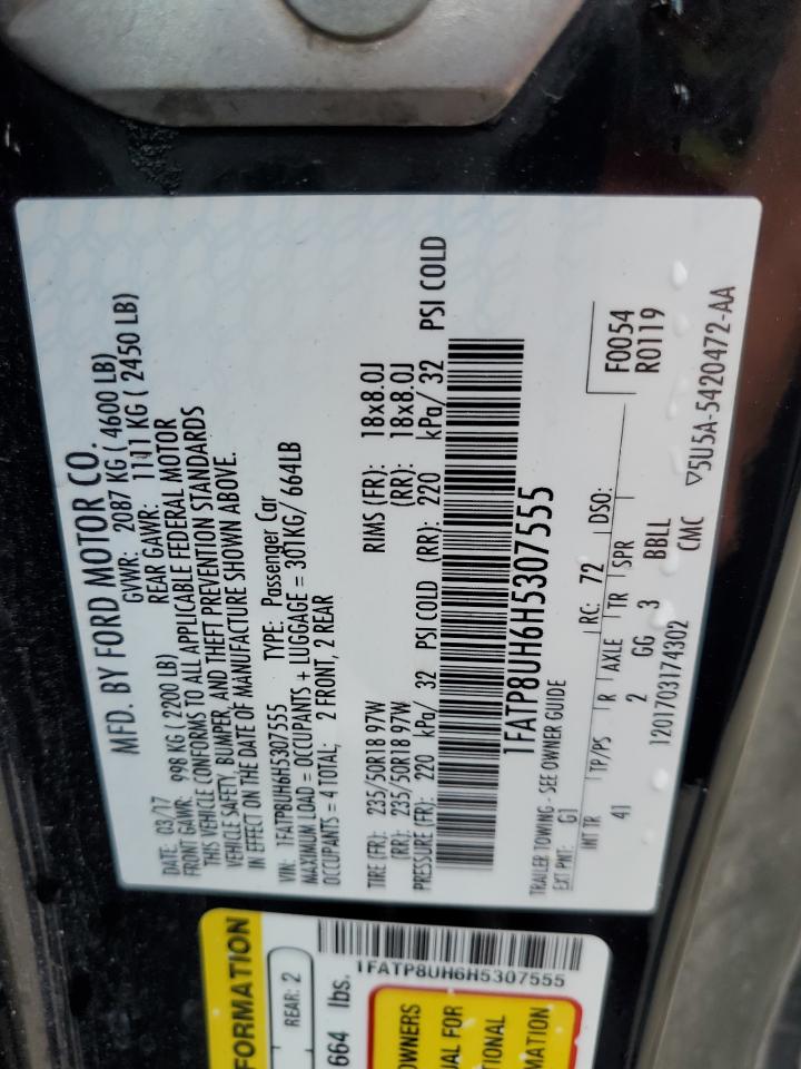 1FATP8UH6H5307555 2017 Ford Mustang