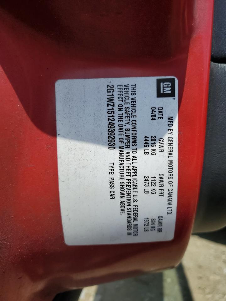 2G1WZ151249392930 2004 Chevrolet Monte Carlo Ss Supercharged