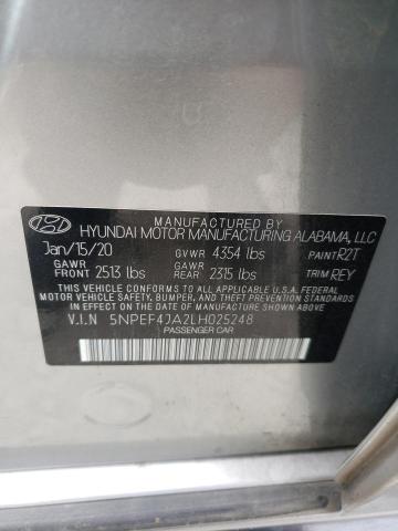 5NPEF4JA2LH025248 2020 Hyundai Sonata Sel