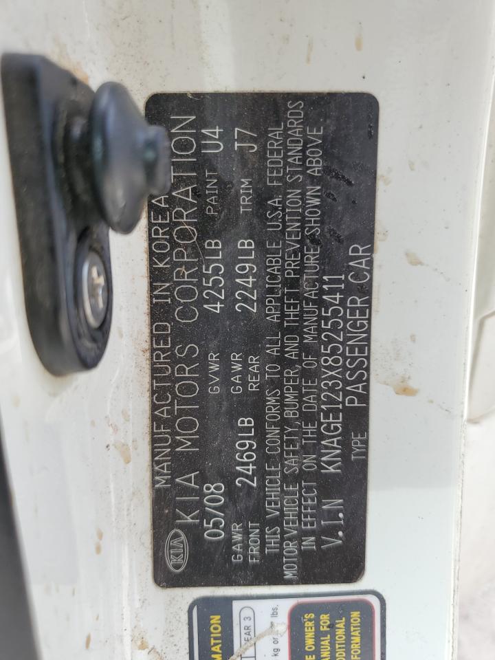 KNAGE123X85255411 2008 Kia Optima Lx