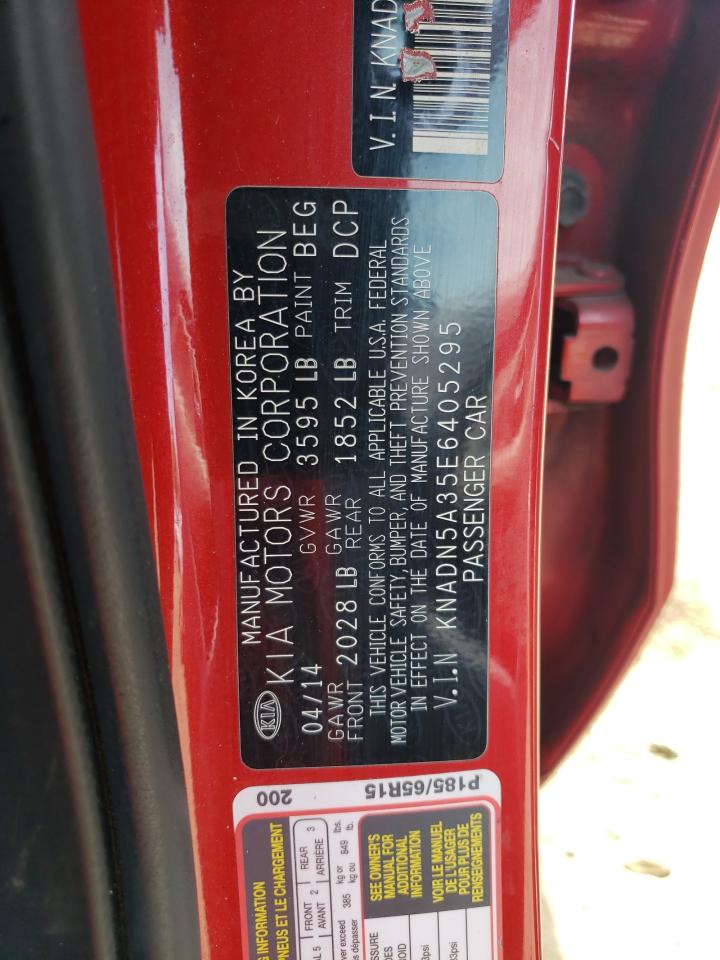 KNADN5A35E6405295 2014 Kia Rio Ex