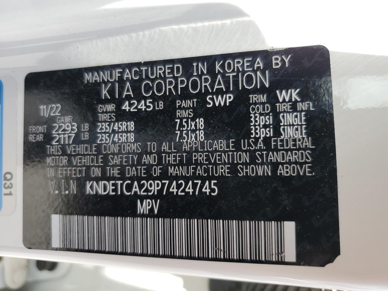 KNDETCA29P7424745 2023 Kia Seltos Sx