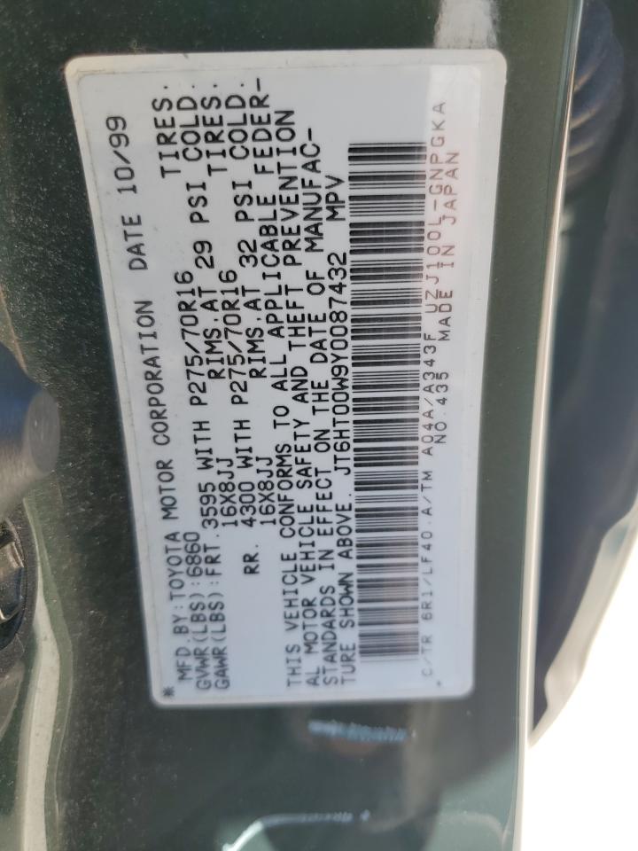 JT6HT00W9Y0087432 2000 Lexus Lx 470