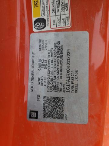 2019 Chevrolet Camaro Ls VIN: 1G1FA1RX0K0112239 Lot: 58284544