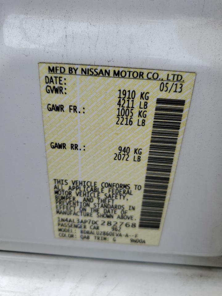 2013 Nissan Altima 2.5 vin: 1N4AL3AP7DC282768