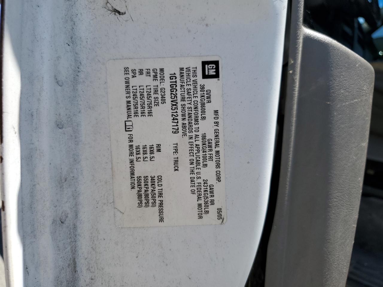 1GTGG25VX51247179 2005 GMC Savana G2500