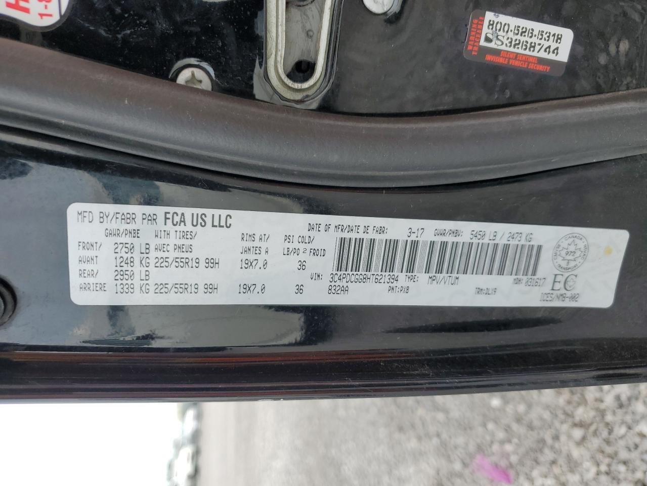 3C4PDCGG8HT621394 2017 Dodge Journey Crossroad