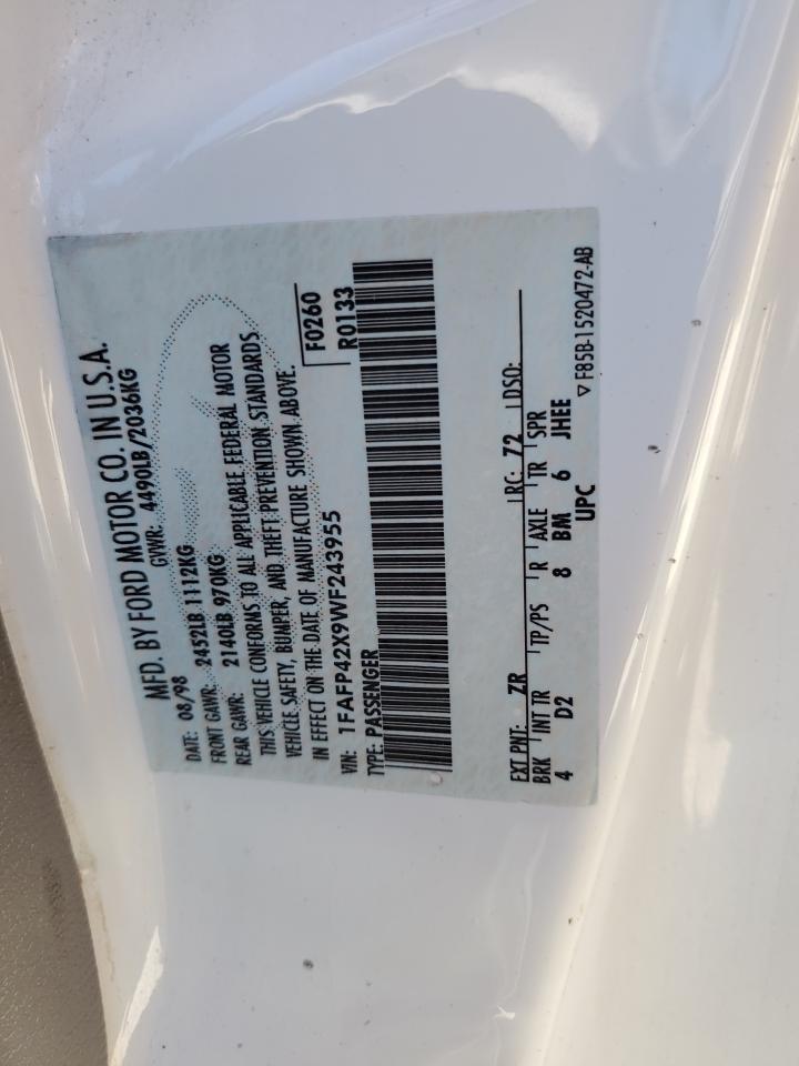 1FAFP42X9WF243955 1998 Ford Mustang Gt