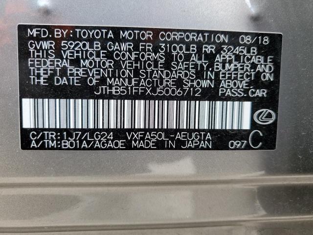 2018 Lexus Ls 500 Base VIN: JTHB51FFXJ5006712 Lot: 58330634