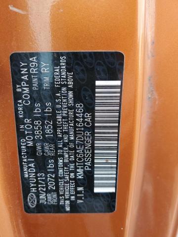 2013 Hyundai Veloster Turbo VIN: KMHTC6AE7DU164468 Lot: 57932694