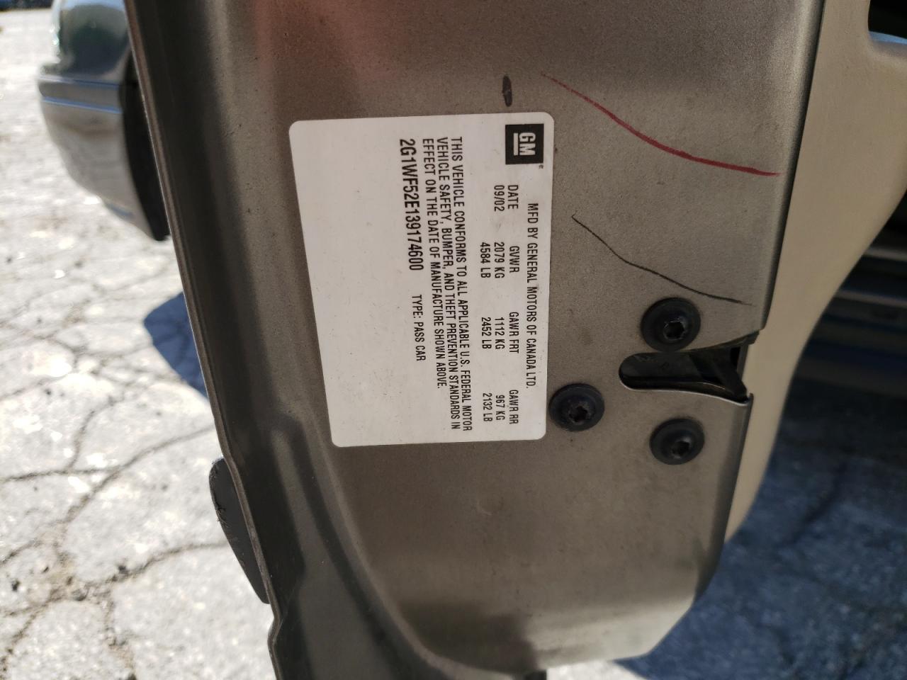 2G1WF52E139174600 2003 Chevrolet Impala