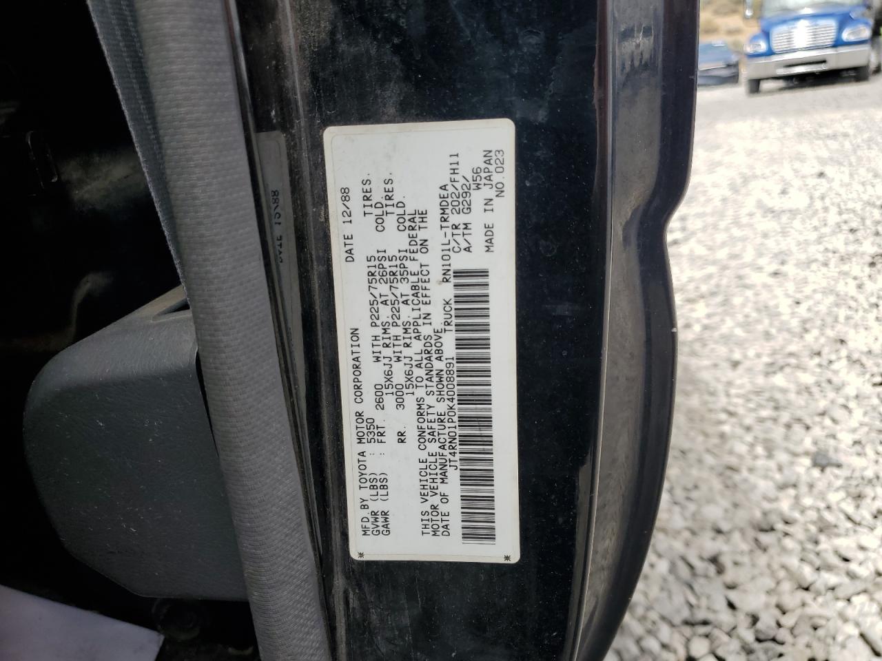 JT4RN01P0K4008891 1989 Toyota Pickup 1/2 Ton Short Wheelbase Dlx