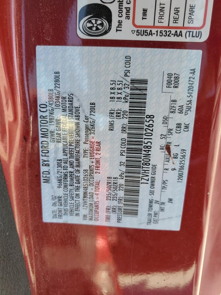 1ZVHT80N485102658 2008 Ford Mustang