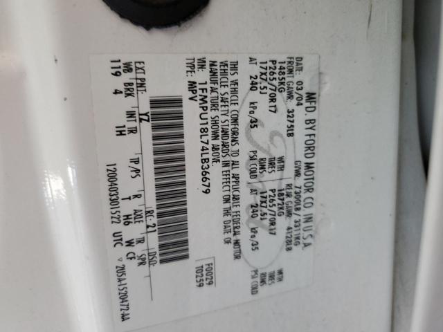 2004 Ford Expedition Eddie Bauer VIN: 1FMPU18L74LB36679 Lot: 58154184