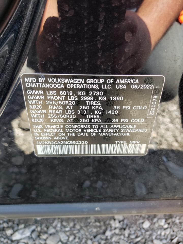 1V2KR2CA2NC552330 2022 Volkswagen Atlas Se