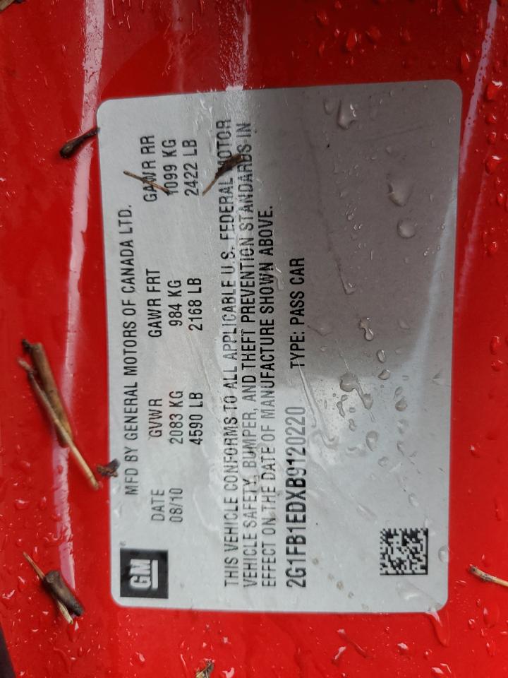 2G1FB1EDXB9120220 2011 Chevrolet Camaro Lt