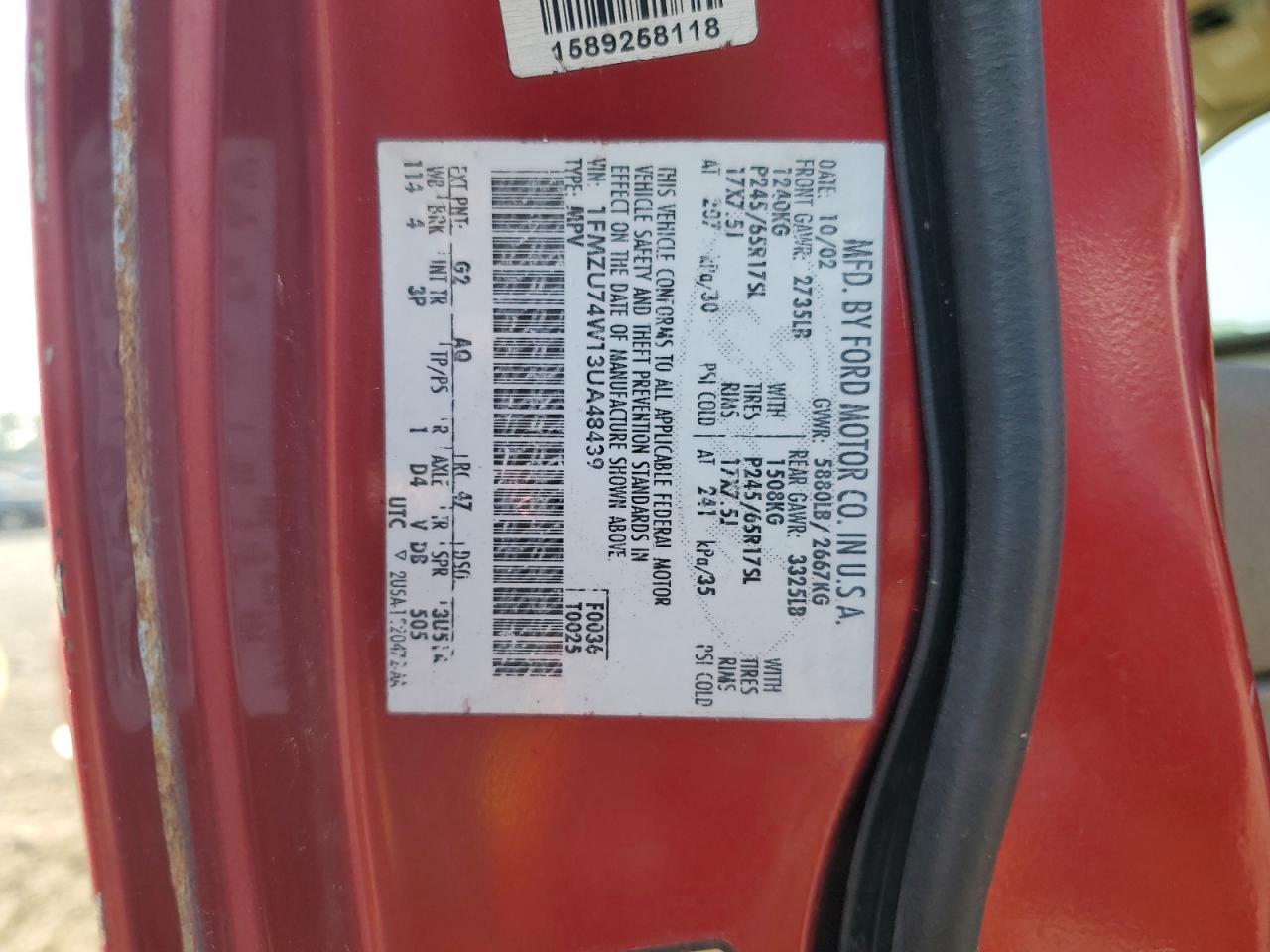 1FMZU74W13UA48439 2003 Ford Explorer Eddie Bauer